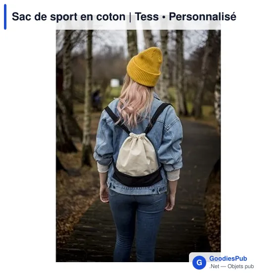 Sac de sport personnalisable en coton avec logo - Tess - Image 3