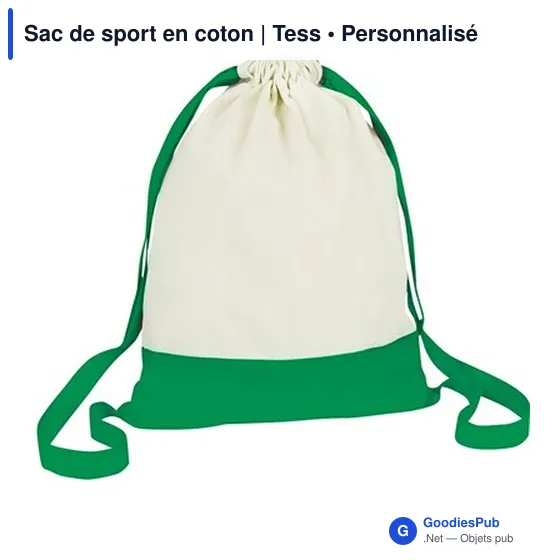 Sac de sport personnalisable en coton avec logo - Tess - Image 4