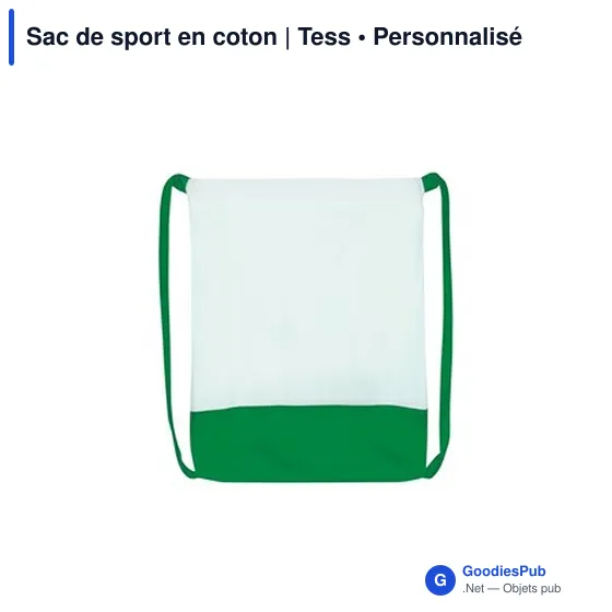 Sac de sport personnalisable en coton avec logo - Tess - Image 5