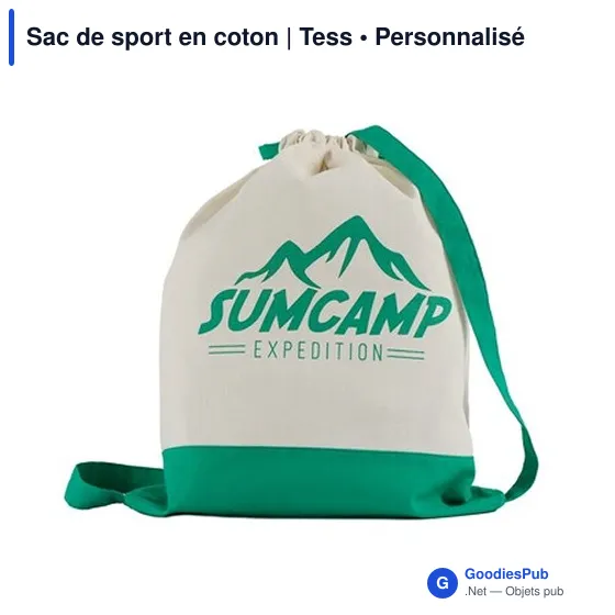 Sac de sport personnalisable en coton avec logo - Tess - Image 6