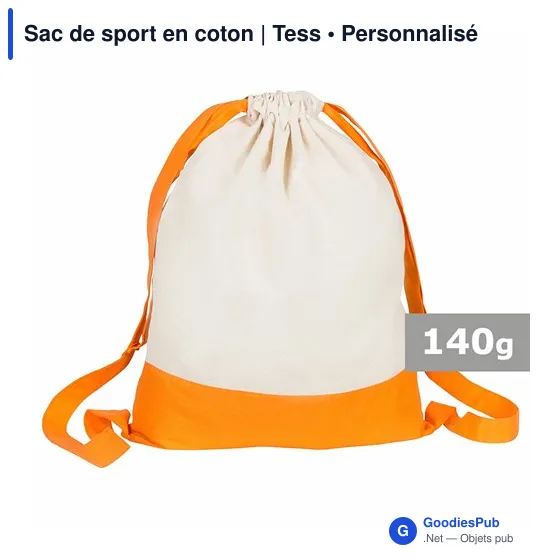 Sac de sport personnalisable en coton avec logo - Tess - Image 7