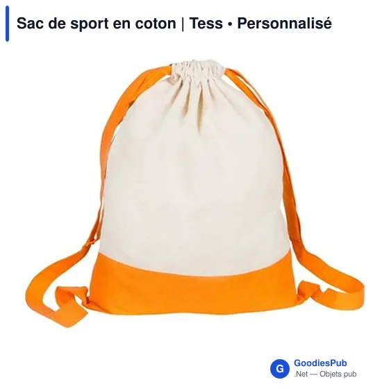Sac de sport personnalisable en coton avec logo - Tess - Image 10