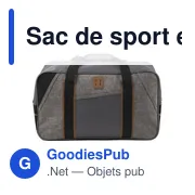 Sac de sport personnalisable en polycanvas avec logo - Rochelle - Miniature 1