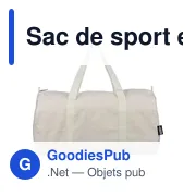 Sac de sport en polycoton recyclé 330 g/m2 Tian - Miniature 1