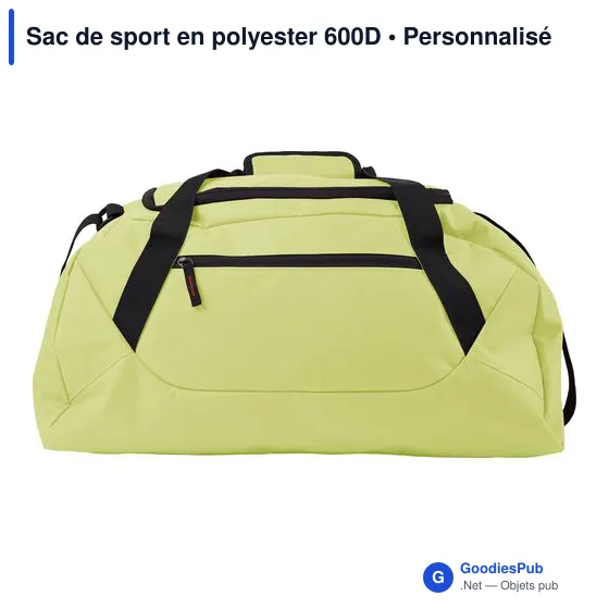 Sac de sport personnalisable en polyester 600D avec logo - Image 1