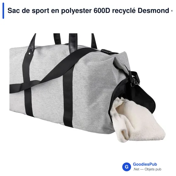 Sac de sport personnalisable en polyester recyclé avec logo - Desmond - Image 12