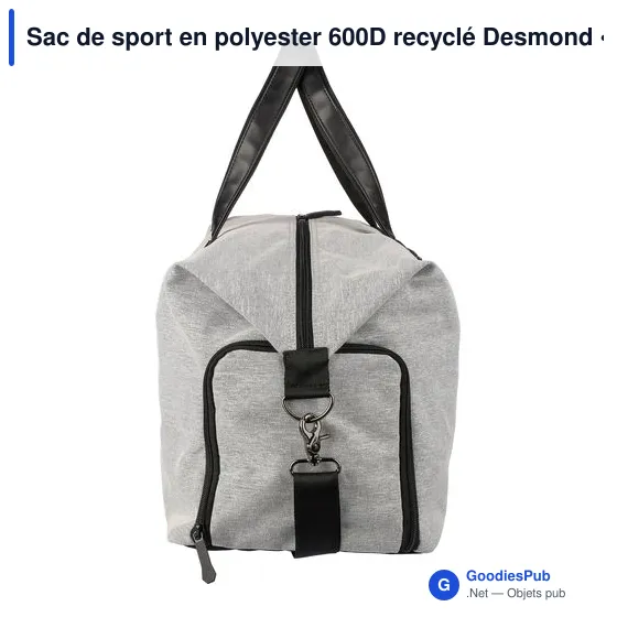 Sac de sport personnalisable en polyester recyclé avec logo - Desmond - Image 6