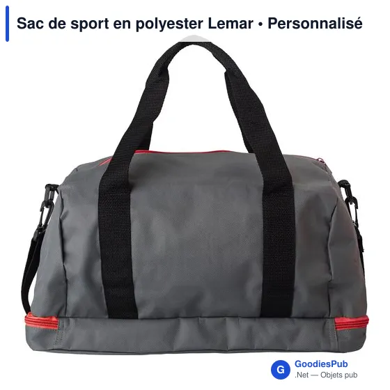Sac de sport personnalisable en polyester avec logo - Lemar - Image 2