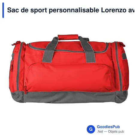 Sac de sport personnalisable Lorenzo avec logo - Polyester 600D