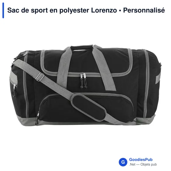 Sac de sport personnalisable Lorenzo avec logo - Polyester 600D - Image 12