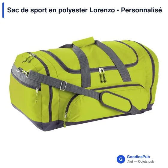 Sac de sport personnalisable Lorenzo avec logo - Polyester 600D - Image 4