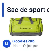 Sac de sport personnalisable Lorenzo avec logo - Polyester 600D - Miniature 8