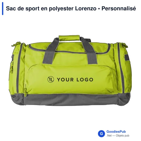 Sac de sport personnalisable Lorenzo avec logo - Polyester 600D - Image 8