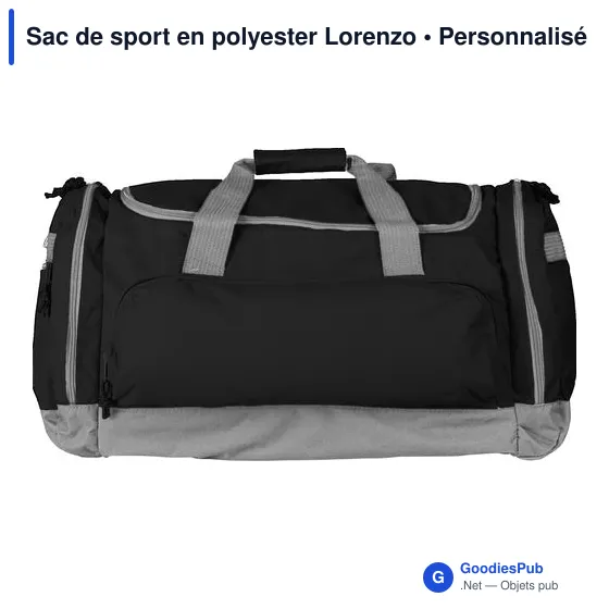 Sac de sport personnalisable Lorenzo avec logo - Polyester 600D - Image 9