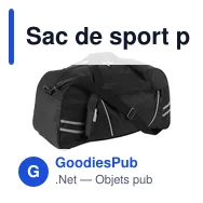 Sac de sport personnalisable Marwan avec logo - Polyester 600D - Miniature 1