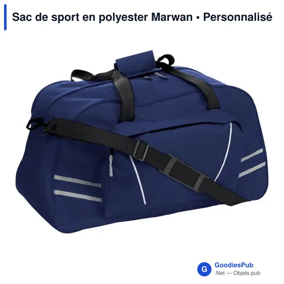 Sac de sport personnalisable Marwan avec logo - Polyester 600D - Image 2