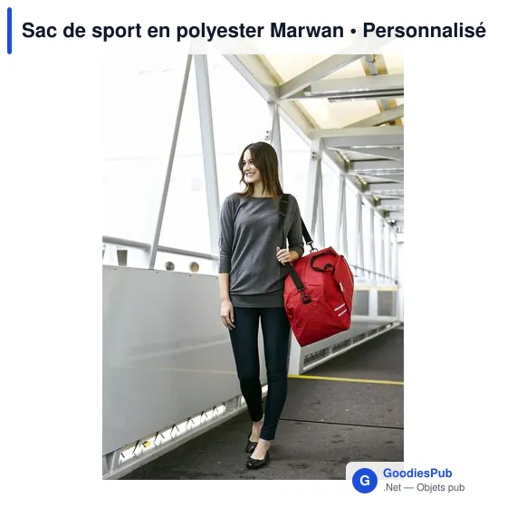 Sac de sport personnalisable Marwan avec logo - Polyester 600D - Image 3