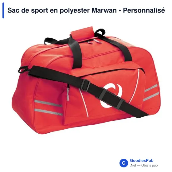 Sac de sport personnalisable Marwan avec logo - Polyester 600D - Image 8