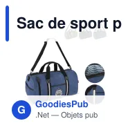 Sac de sport personnalisable en toile de coton recyclée avec logo - Harper - Miniature 1
