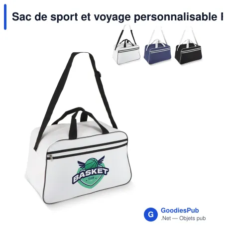 Sac de sport et voyage personnalisable R-PET 600D 30 L avec logo - Bicolore