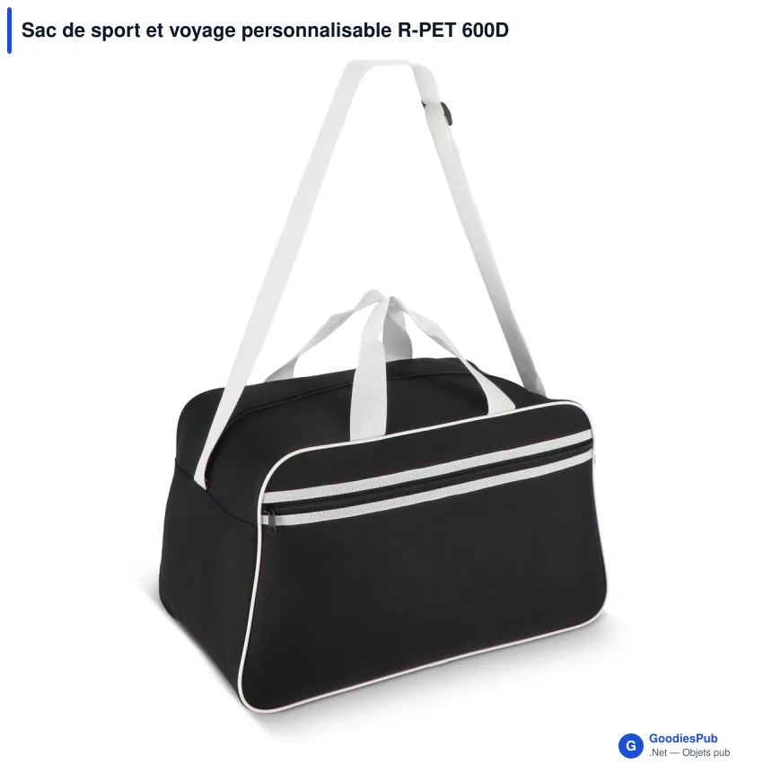 Sac de sport et voyage personnalisable R-PET 600D 30 L avec logo - Bicolore - Image 2