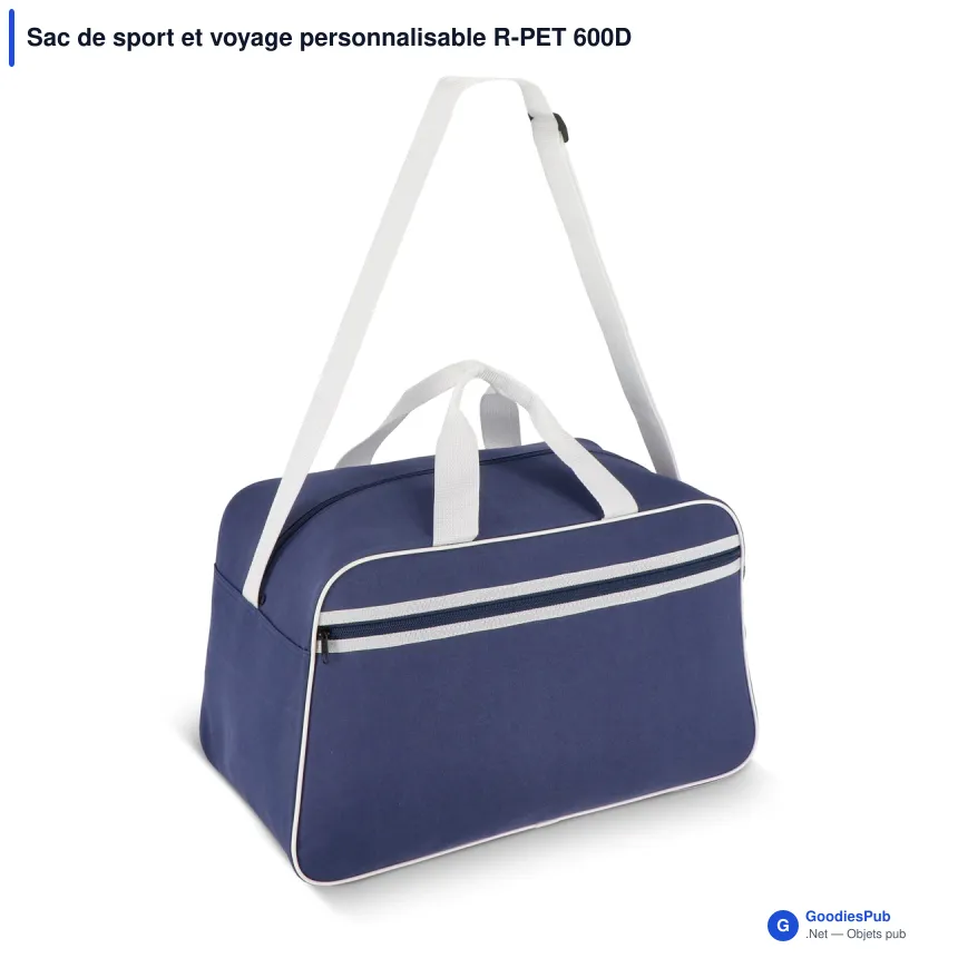 Sac de sport et voyage personnalisable R-PET 600D 30 L avec logo - Bicolore - Image 4