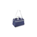 Variante Bleu / Blanc - Sac de sport et voyage personnalisable R-PET 600D 30 L avec logo - Bicolore