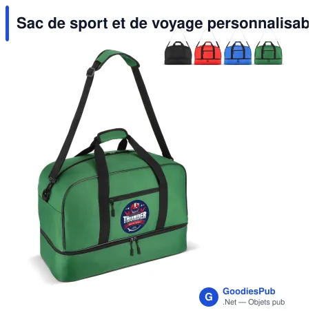 Sac de sport et de voyage personnalisable 50 L avec logo - R-PET 600D
