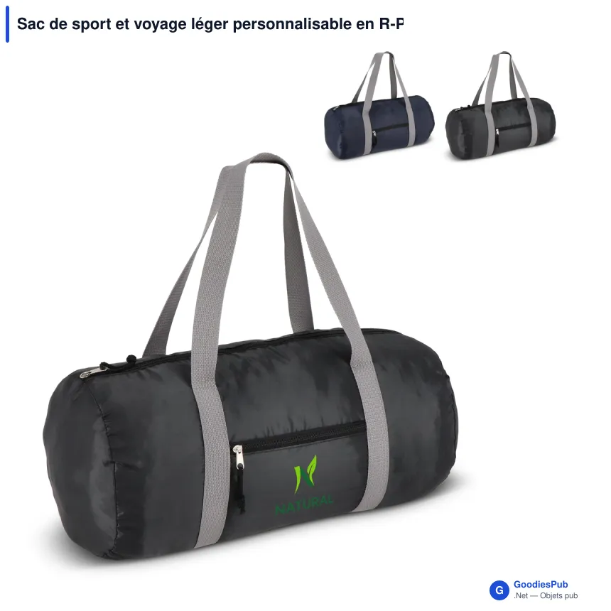 Sac de sport et voyage léger personnalisable en R-PET 190T 20 L avec logo - Image 1