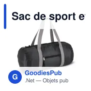 Sac de sport et voyage léger personnalisable en R-PET 190T 20 L avec logo - Miniature 3