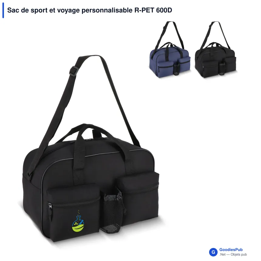 Sac de sport et voyage personnalisable R-PET 600D 25 L avec logo - Compact - Image 1