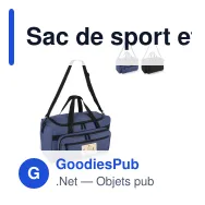 Sac de sport et de voyage personnalisable 37 L avec logo - R-PET 600D - Miniature 1