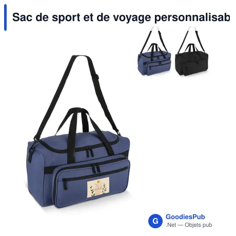 Sac de sport et de voyage personnalisable 37 L avec logo - R-PET 600D