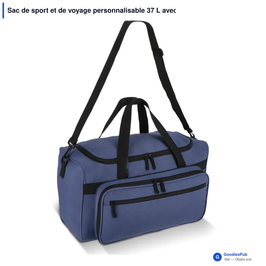 Sac de sport et de voyage personnalisable 37 L avec logo - R-PET 600D - Image 2