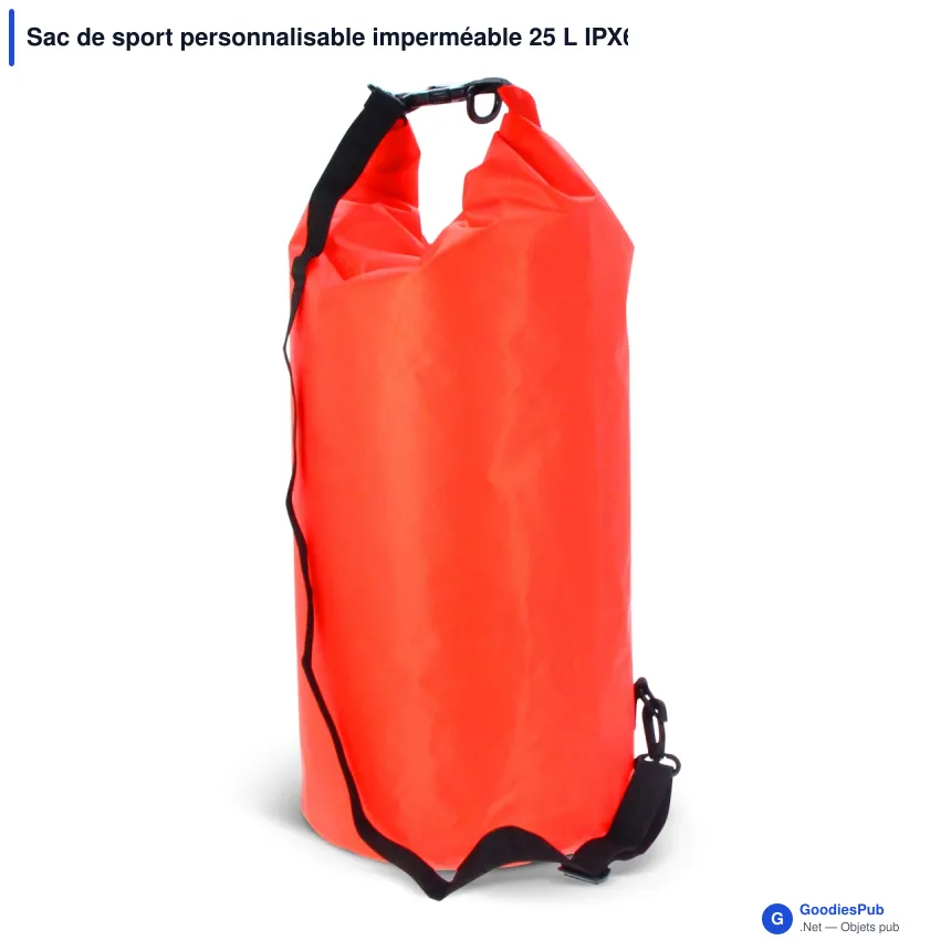 Sac de sport personnalisable imperméable 25 L IPX6 avec logo - Ripstop - Image 2