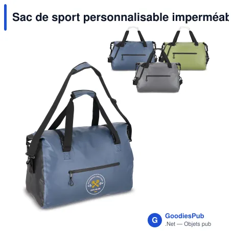 Sac de sport personnalisable imperméable 40 L IPX6 en PVC avec logo - Adventure