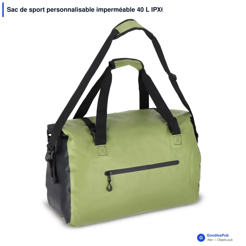 Sac de sport personnalisable imperméable 40 L IPX6 en PVC avec logo - Adventure - Image 2