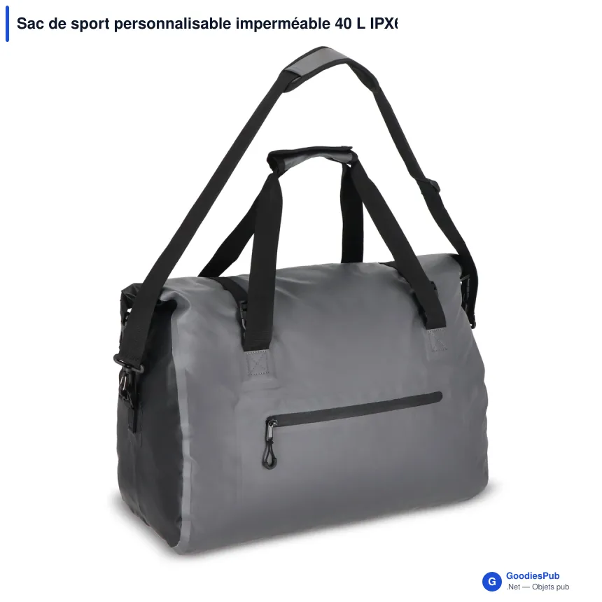 Sac de sport personnalisable imperméable 40 L IPX6 en PVC avec logo - Adventure - Image 4
