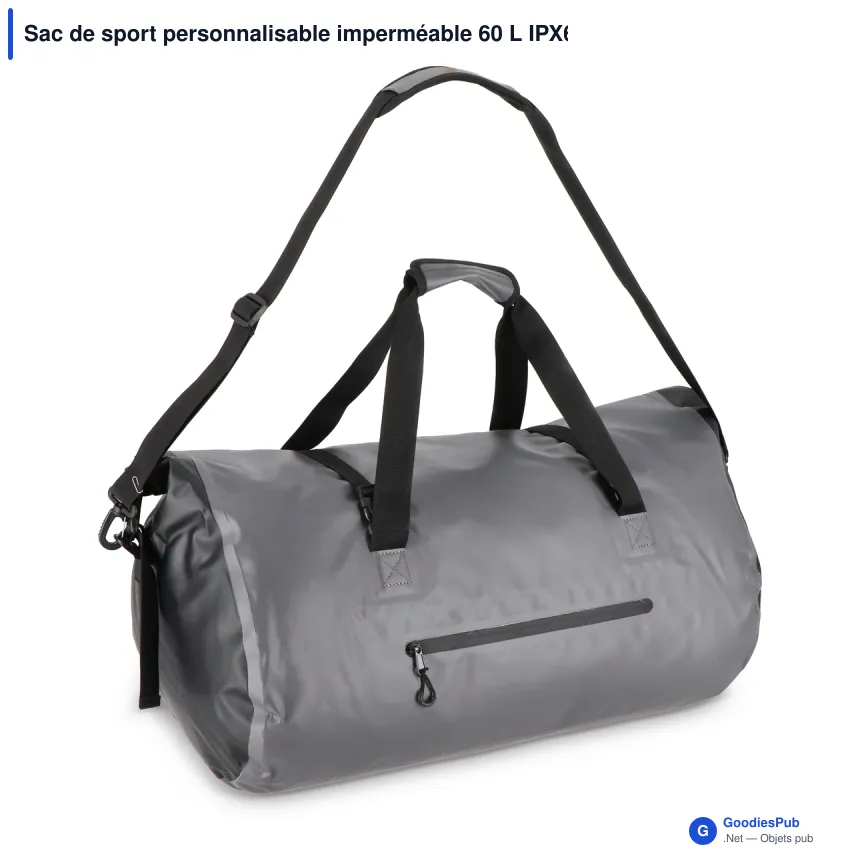 Sac de sport personnalisable imperméable 60 L IPX6 en PVC avec logo - Adventure - Image 2