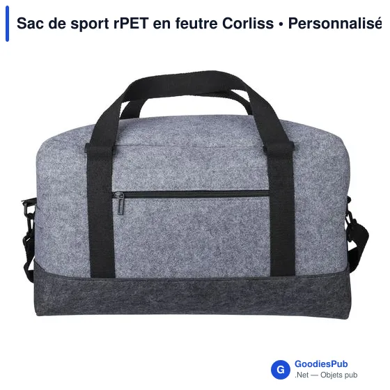 Sac de sport personnalisable en feutre Corliss avec logo - Image 1