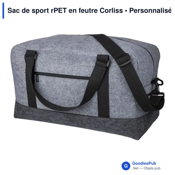 Sac de sport personnalisable en feutre Corliss avec logo - Image 2