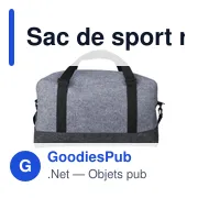 Sac de sport personnalisable en feutre Corliss avec logo - Miniature 5