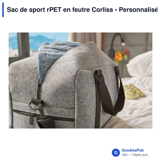 Sac de sport personnalisable en feutre Corliss avec logo - Image 9