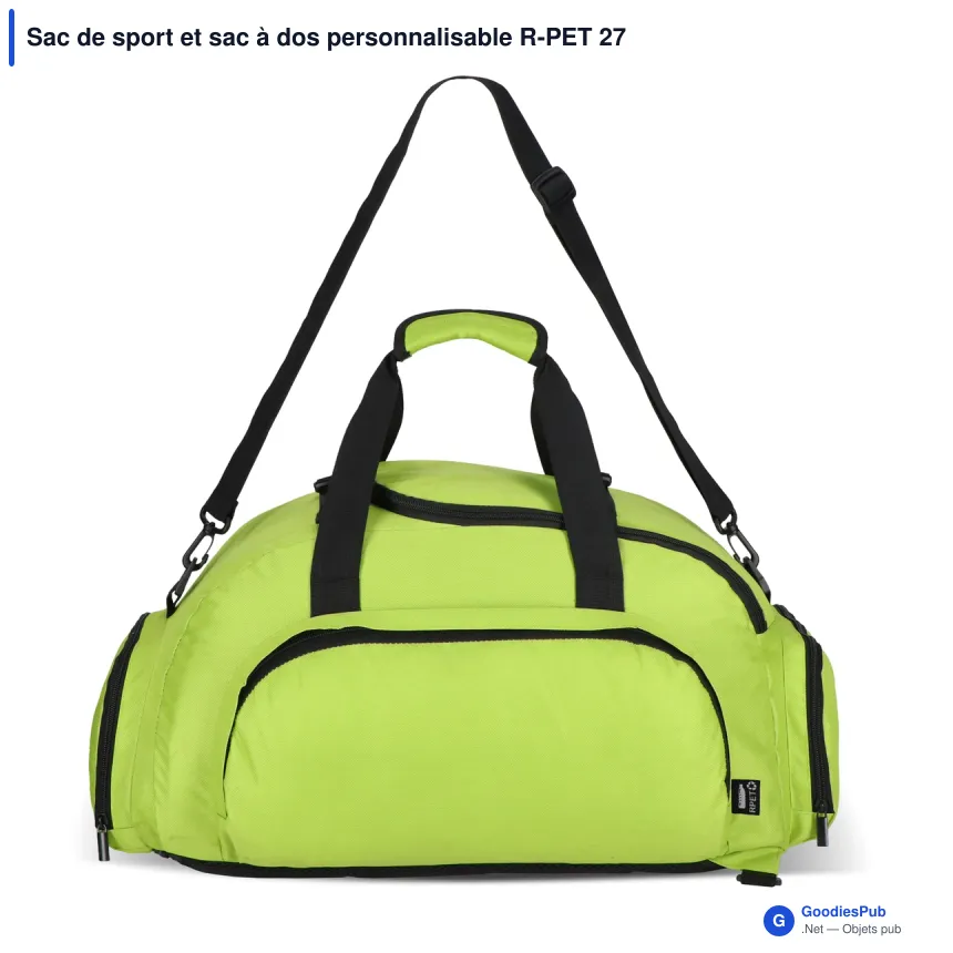 Sac de sport et sac à dos personnalisable R-PET 27 L avec logo - Karo - Image 2
