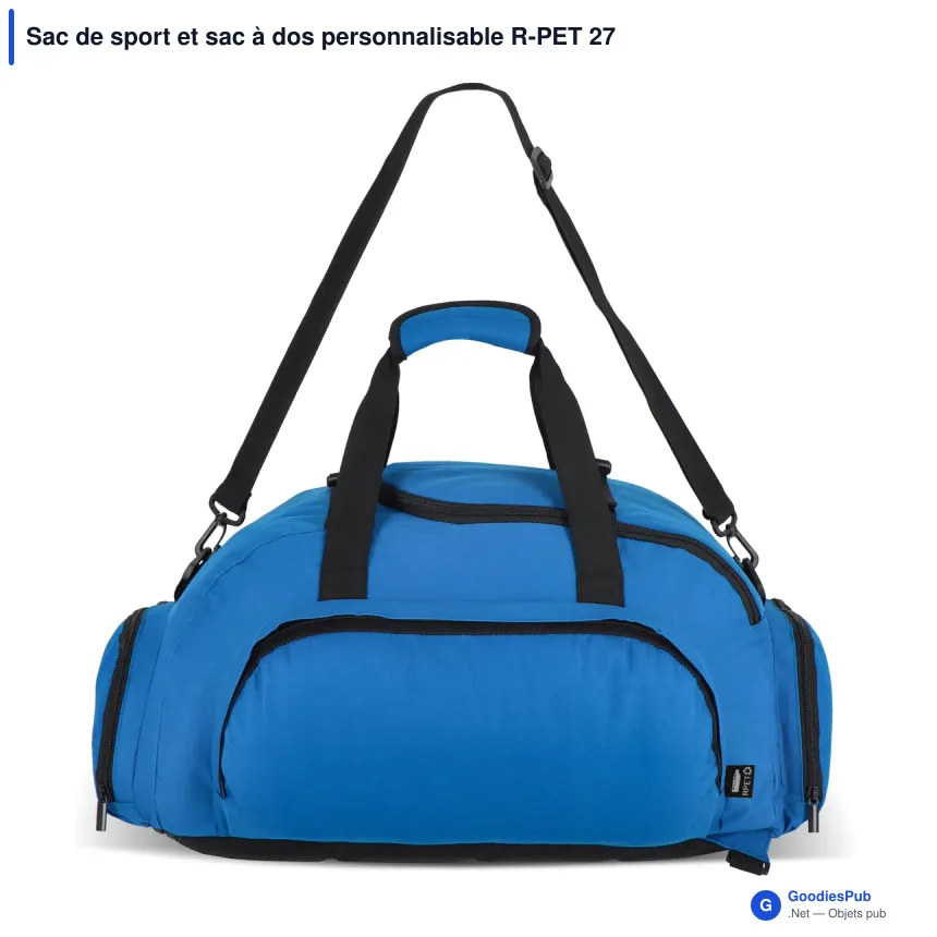 Sac de sport et sac à dos personnalisable R-PET 27 L avec logo - Karo - Image 3