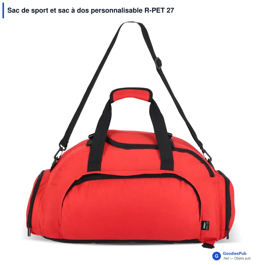 Sac de sport et sac à dos personnalisable R-PET 27 L avec logo - Karo - Image 4