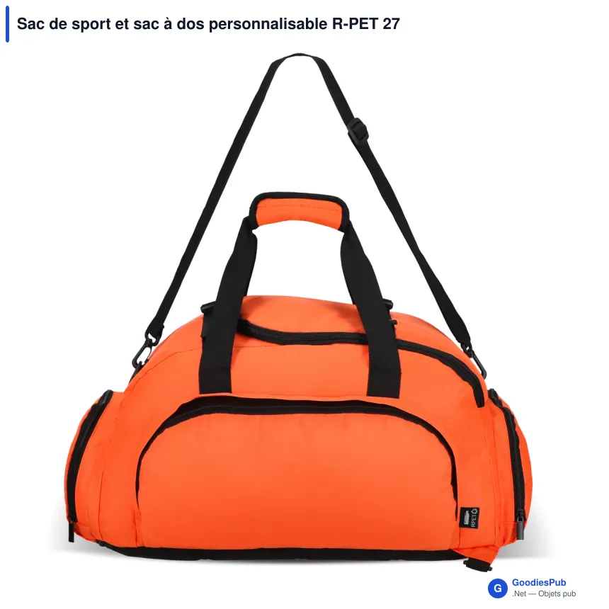 Sac de sport et sac à dos personnalisable R-PET 27 L avec logo - Karo - Image 5