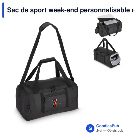 Sac de sport week-end personnalisable en R-PET 30 L avec logo - Liam