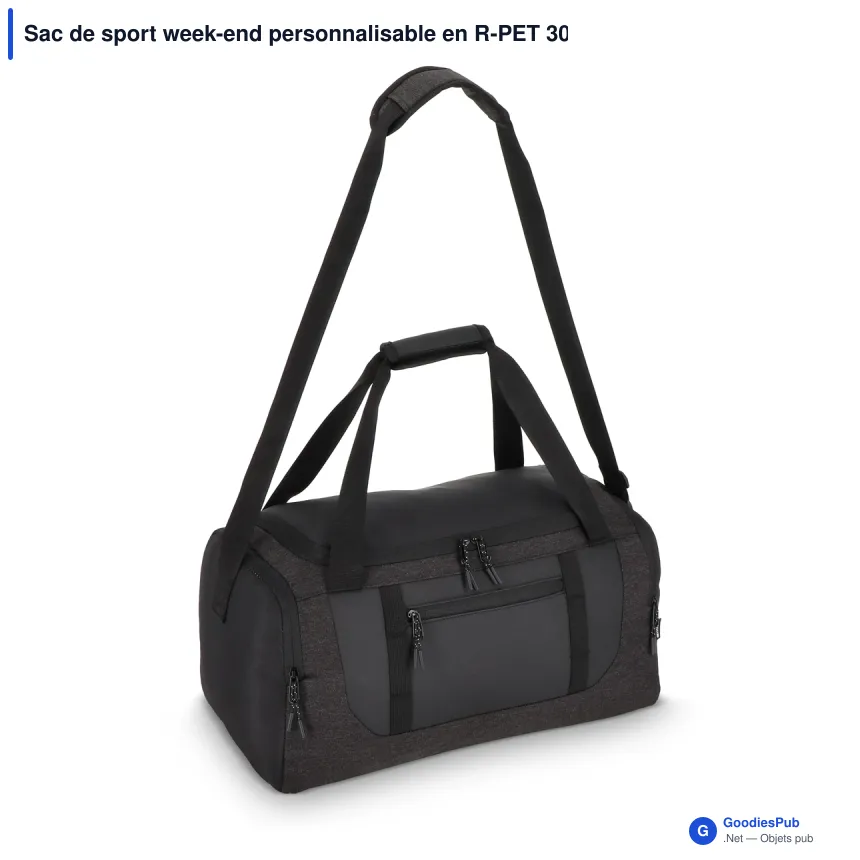 Sac de sport week-end personnalisable en R-PET 30 L avec logo - Liam - Image 2