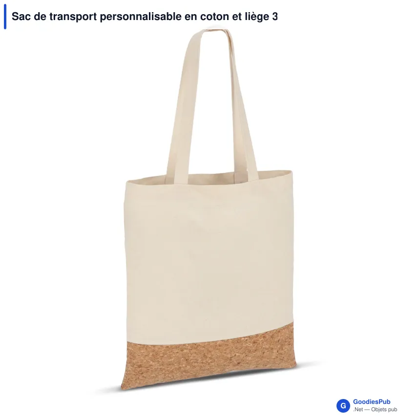 Sac de transport personnalisable en coton et liège 35 x 40 cm avec logo - Liège - Image 2